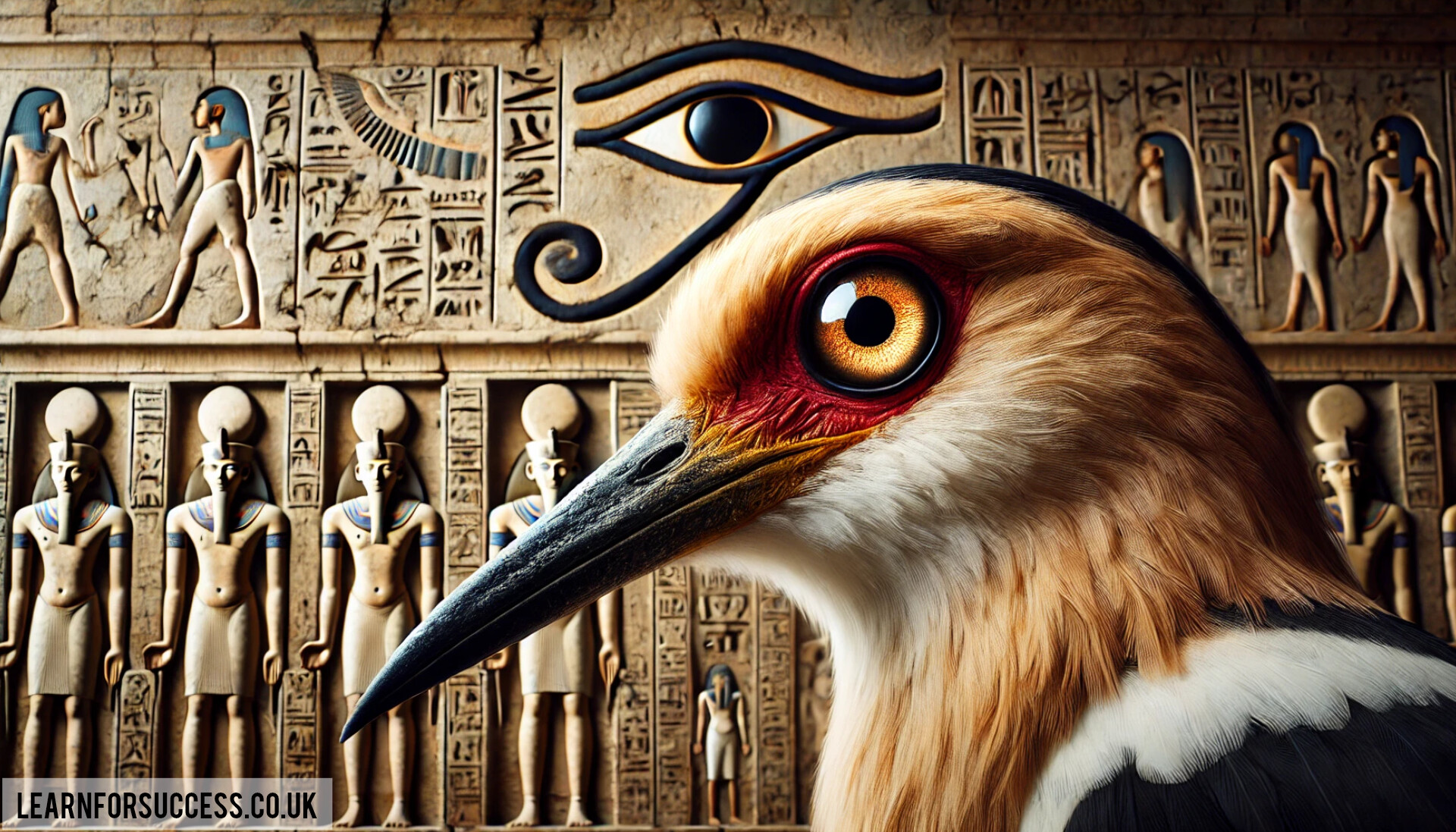 Egyptian whoop bird eye